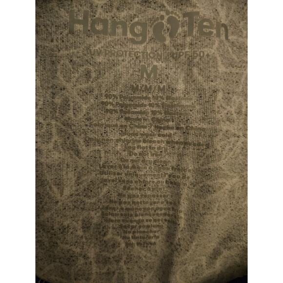 HANG TEN UPF 50+ Stretchy Floral SWIM TEE-RASH GUARD w/Pocket - Med, Black Gray - Picture 6 of 6